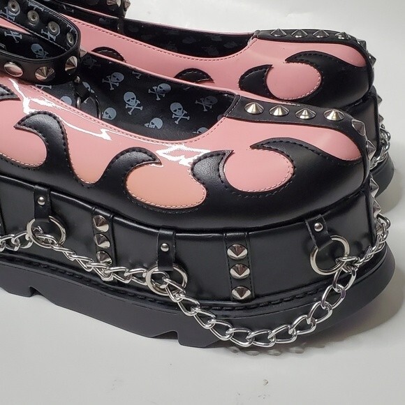 Chunky Platforms Flaming Pink Mary Janes Size 9 - Picture 4 of 14